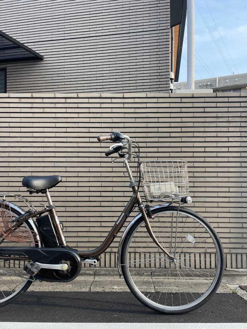パナソニック電動アシスト自転車 ブラウン 前バスケット付き26CPNA37