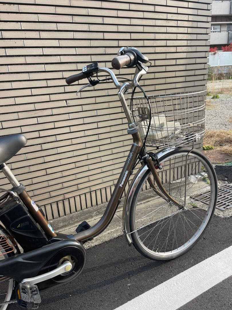 パナソニック電動アシスト自転車 ブラウン 前バスケット付き26CPNA37