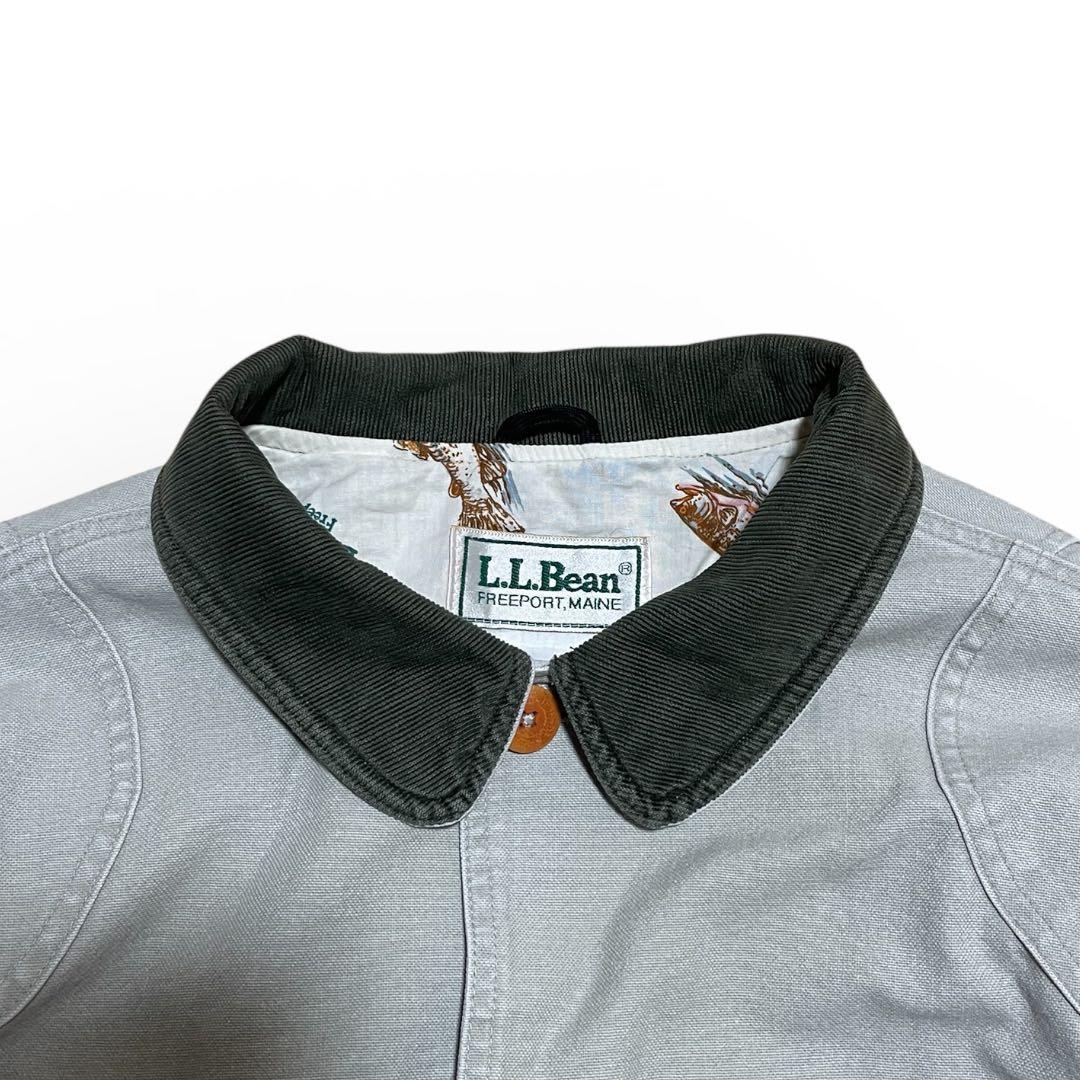 80s L.L.Bean ハンティングジャケット XL 動物柄 グレー