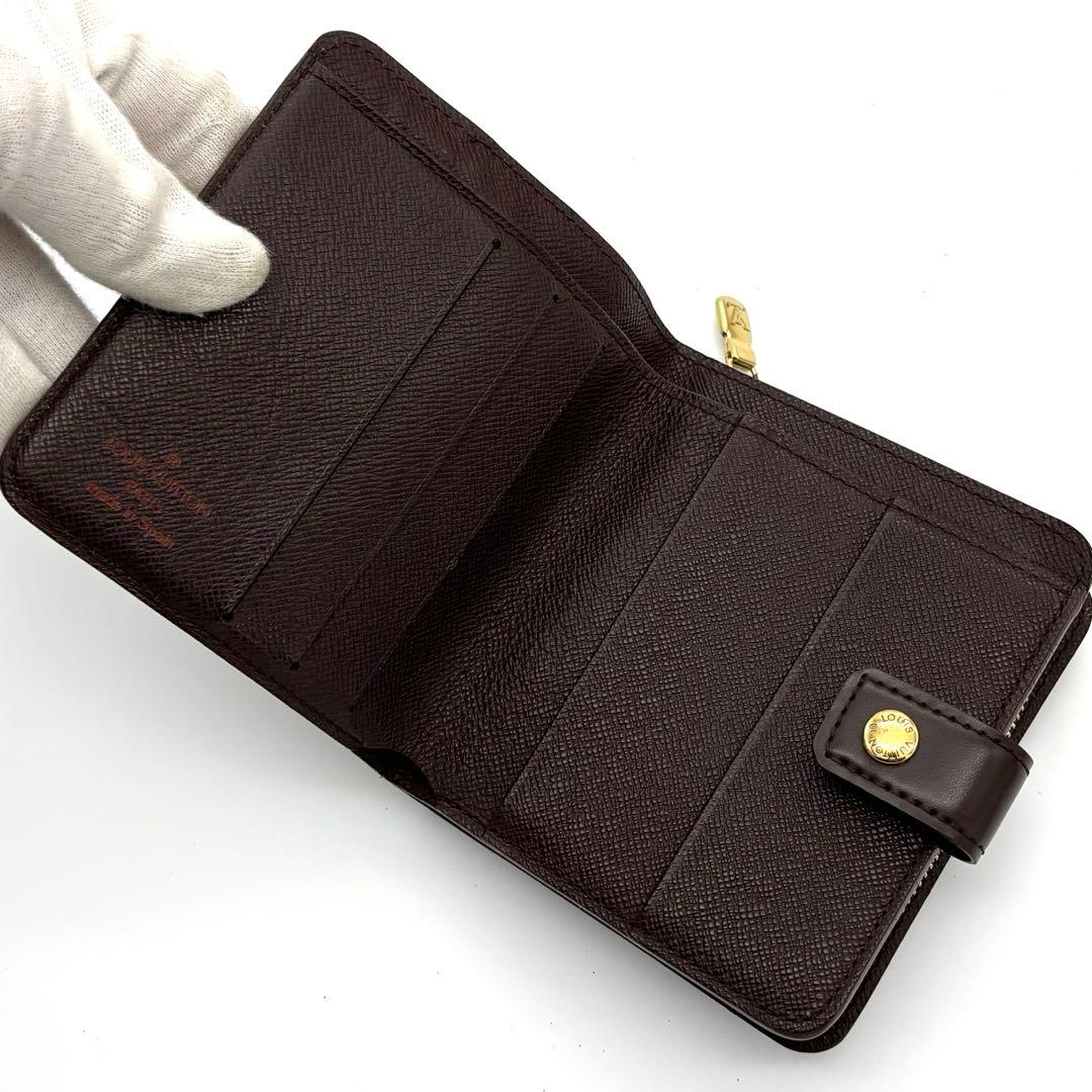 【新品同様】ルイヴィトン ダミエ コンパクトジップ 二つ折り財布 コンパクト財布