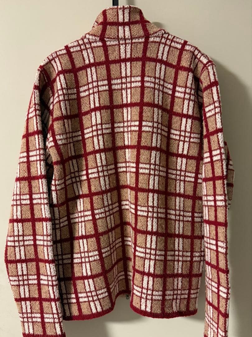 【美品】Vandori チェック柄 ニットジップアップジャケット