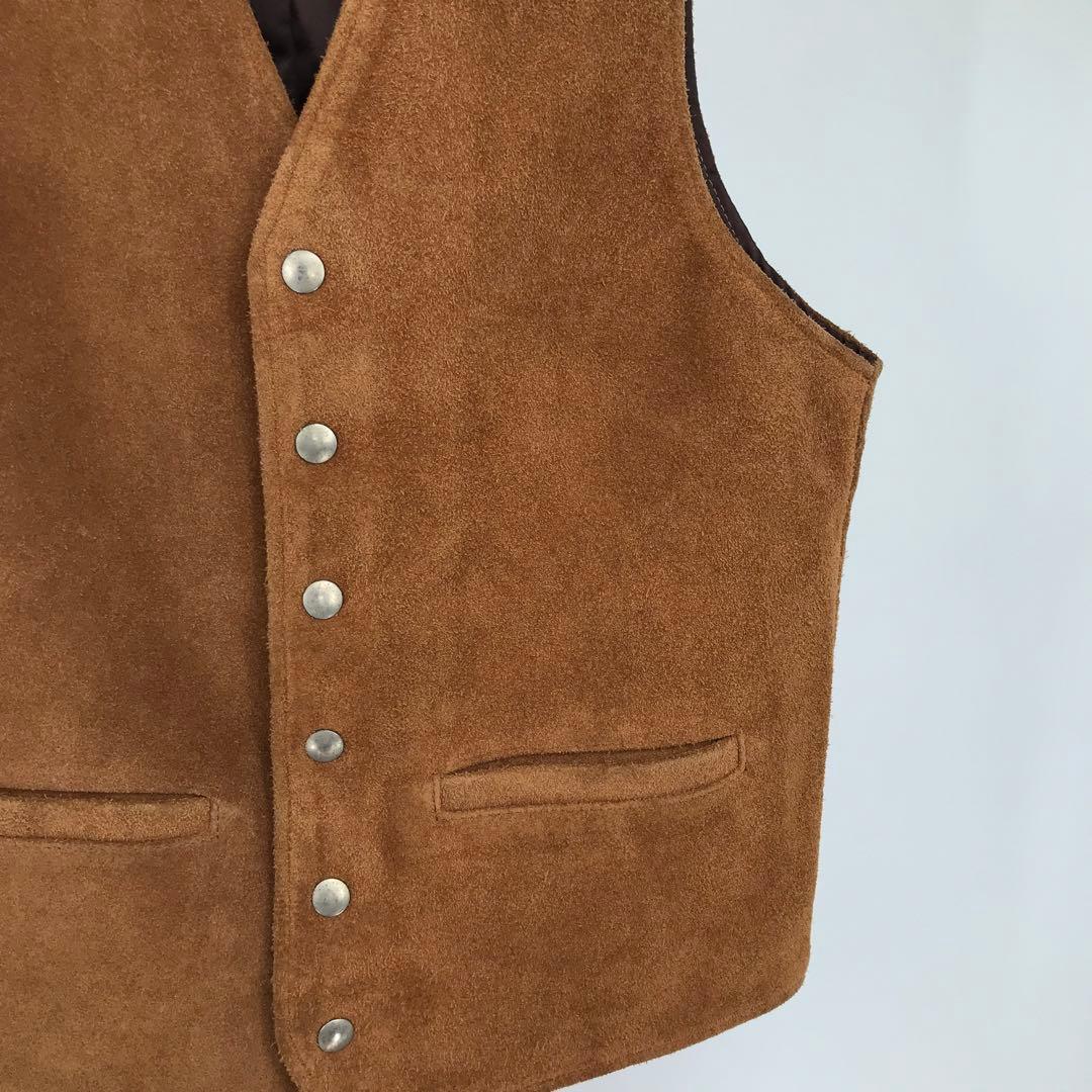 Schott 　ベスト　M　スエード　ブラウン　牛革