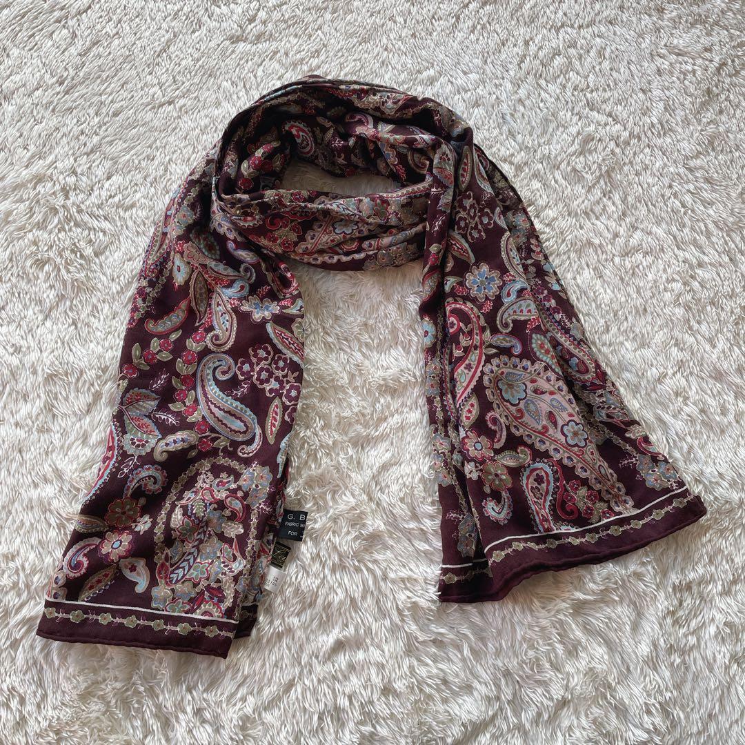G.Binda for Leilian カシミヤシルク大判ストール　ペイズリー柄