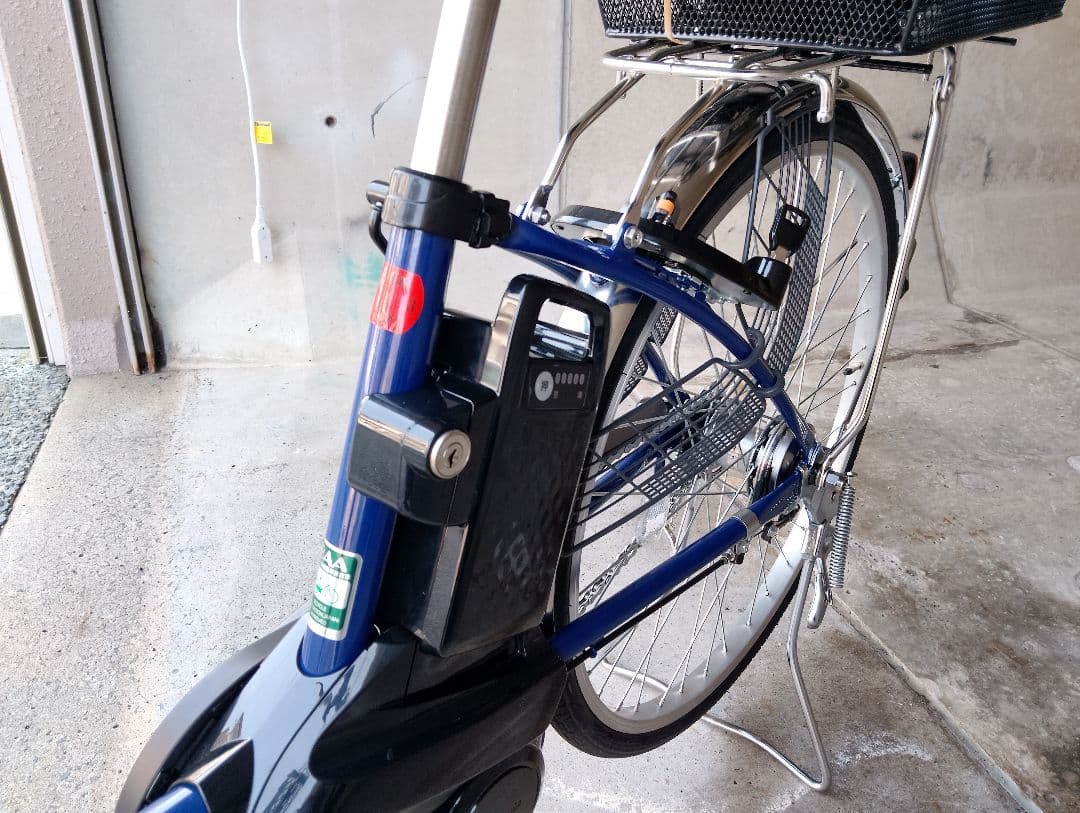 青 電動アシスト自転車 シティタイプ。大阪府阪南市引き取り条件