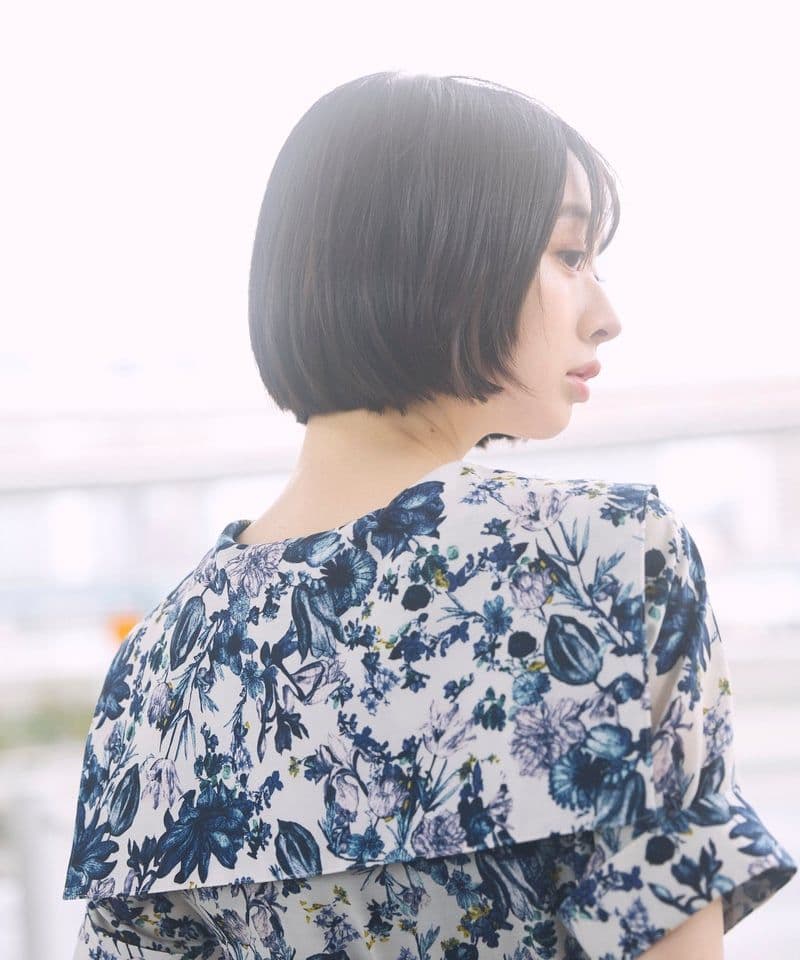 はざま hazama 夏かしのワンピース botanical blue S