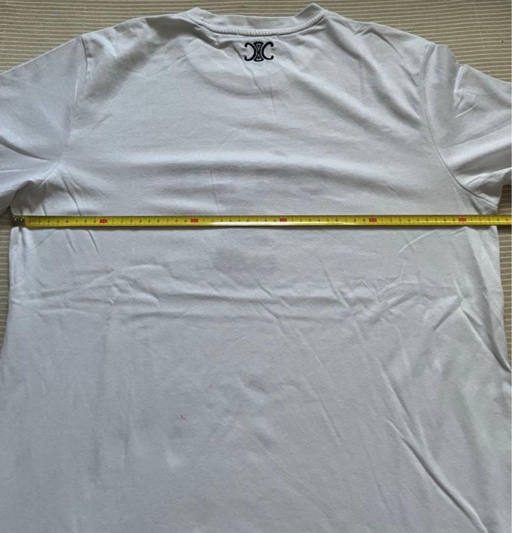 CÉLINE ホワイト Tシャツ ロゴ 半袖Tシャツ 背面 刺繍 セリーヌP専用