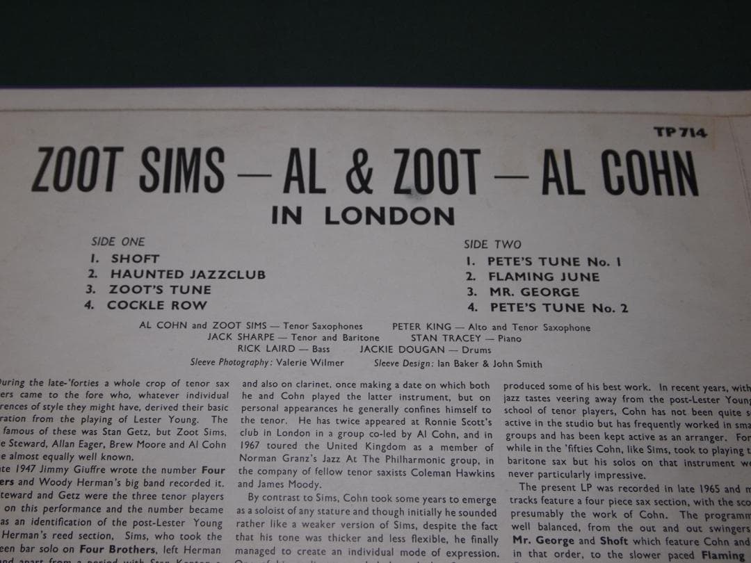 洋楽 AL & ZOOT IN LONDON (WORLD RECORD CLUB)