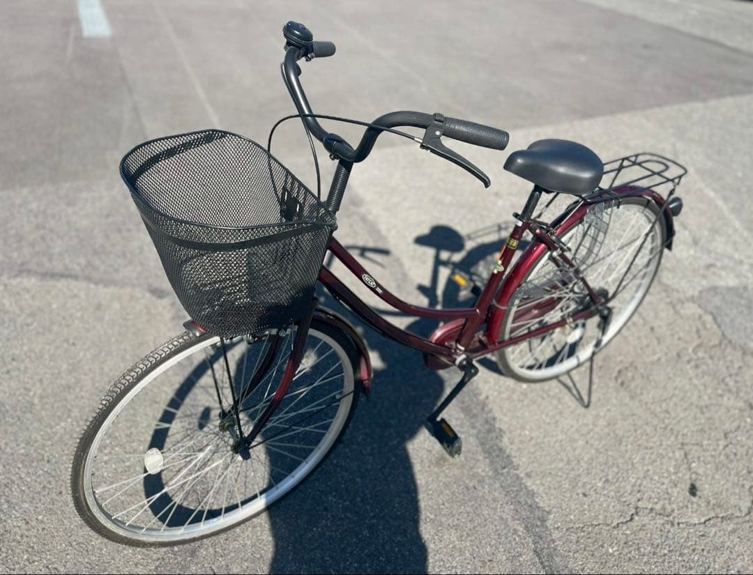 【美品!】26インチ 自転車 ワインレッド FAT CAT 条件：引き取り