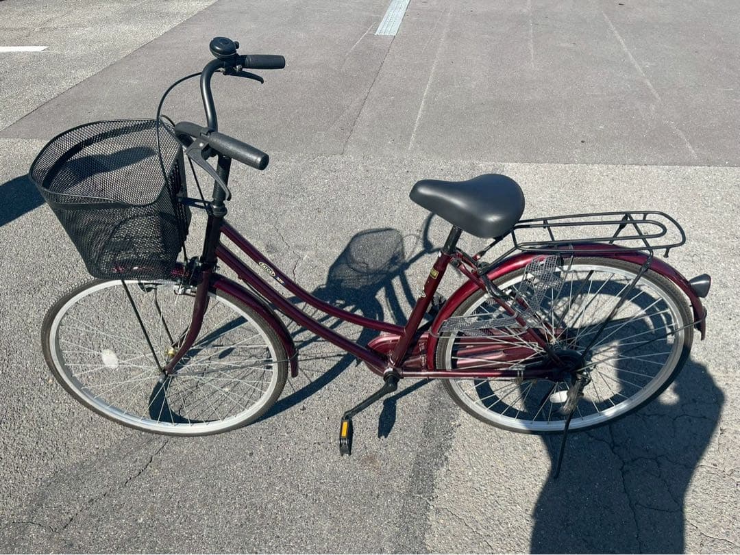 【美品!】26インチ 自転車 ワインレッド FAT CAT 条件：引き取り