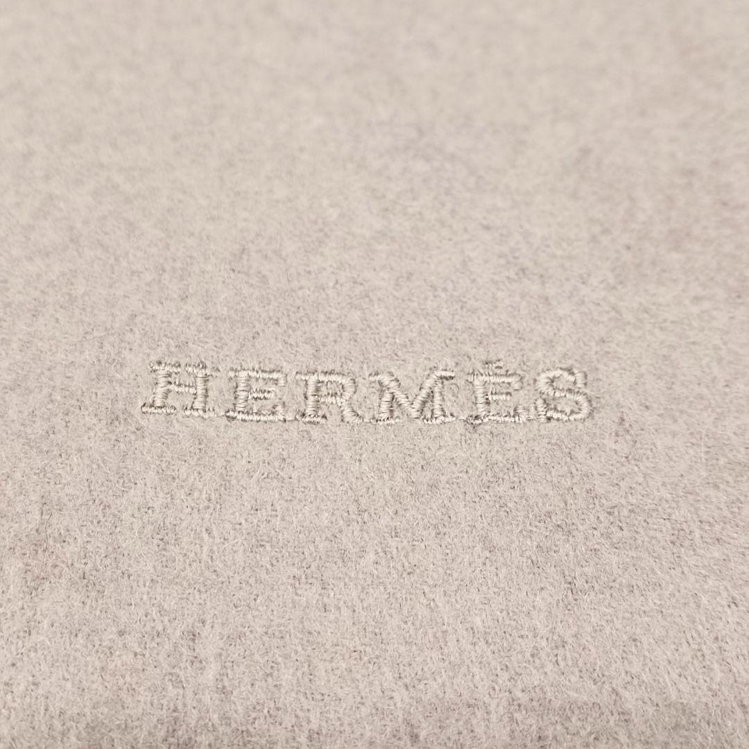 HERMES　カシミヤストール　大判　ストール　カシミヤ100%　ベージュ系