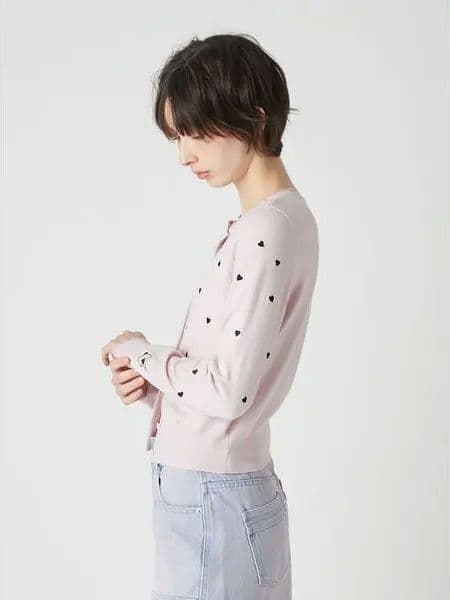 LILY BROWNリリーブラウン今期love letterニットカーディガン