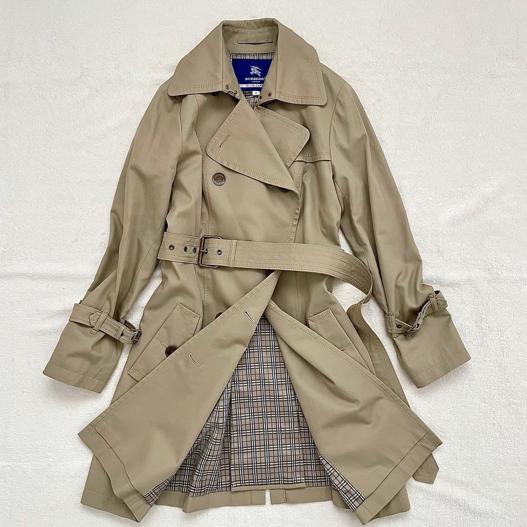美品 BURBERRY BLUE LABEL トレンチコート ノバチェック 38