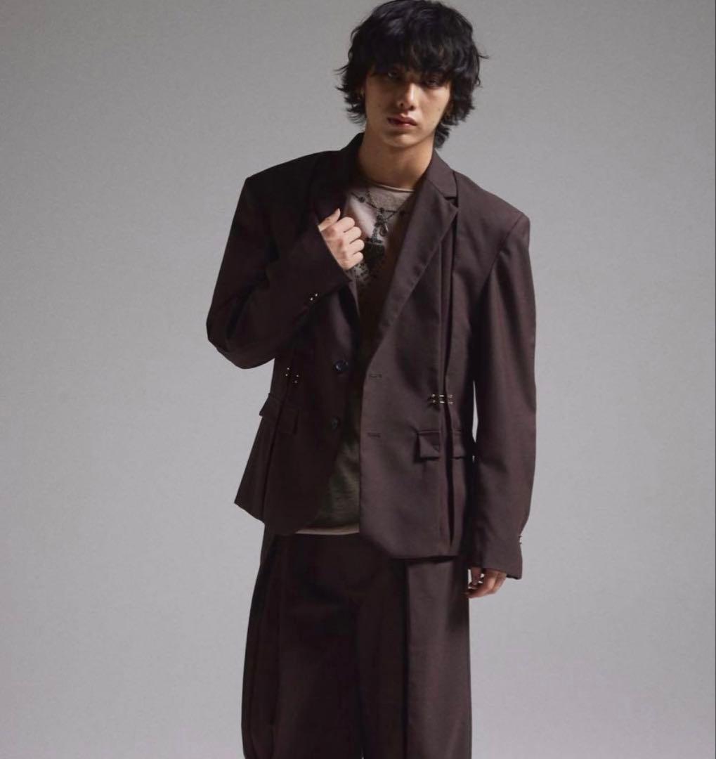 GRANCY Pierced Tuck テーラードジャケット L ブラウン