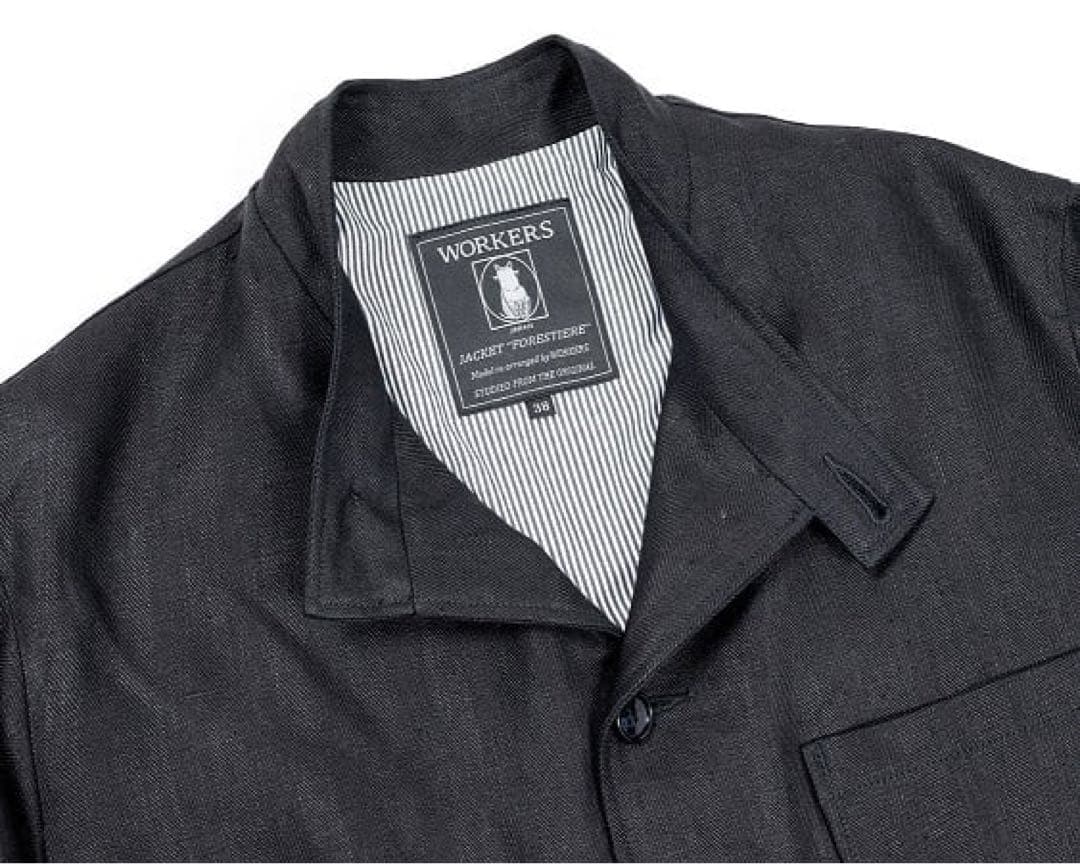 ジャケット・アウター WORKERS Forestier, French Linen Black