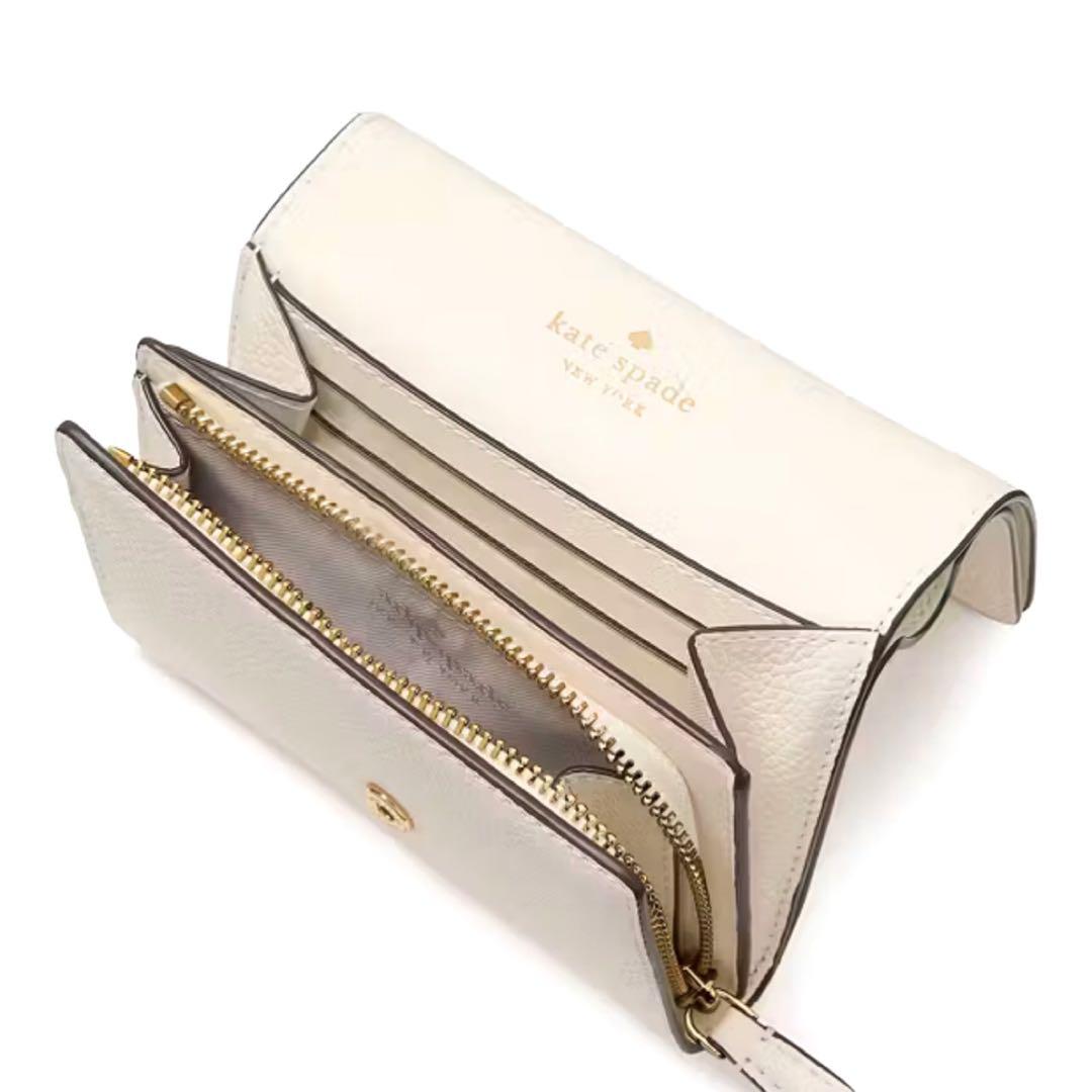 【新品未使用】Kate Spade レザー二つ折り財布 ケイラ スモールLジップ