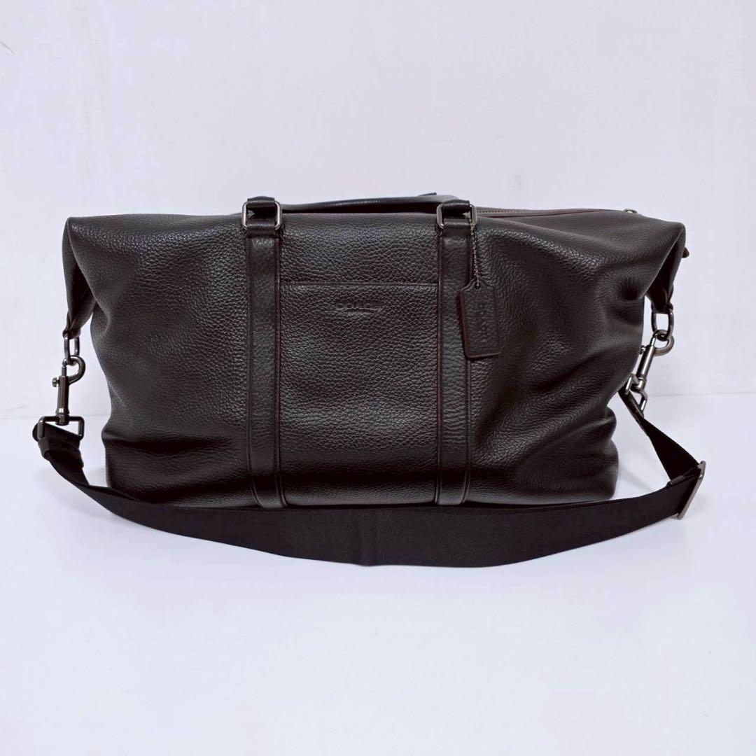 COACH コーチ F75715 レザー 2WAY ボストンバッグ ブラック系