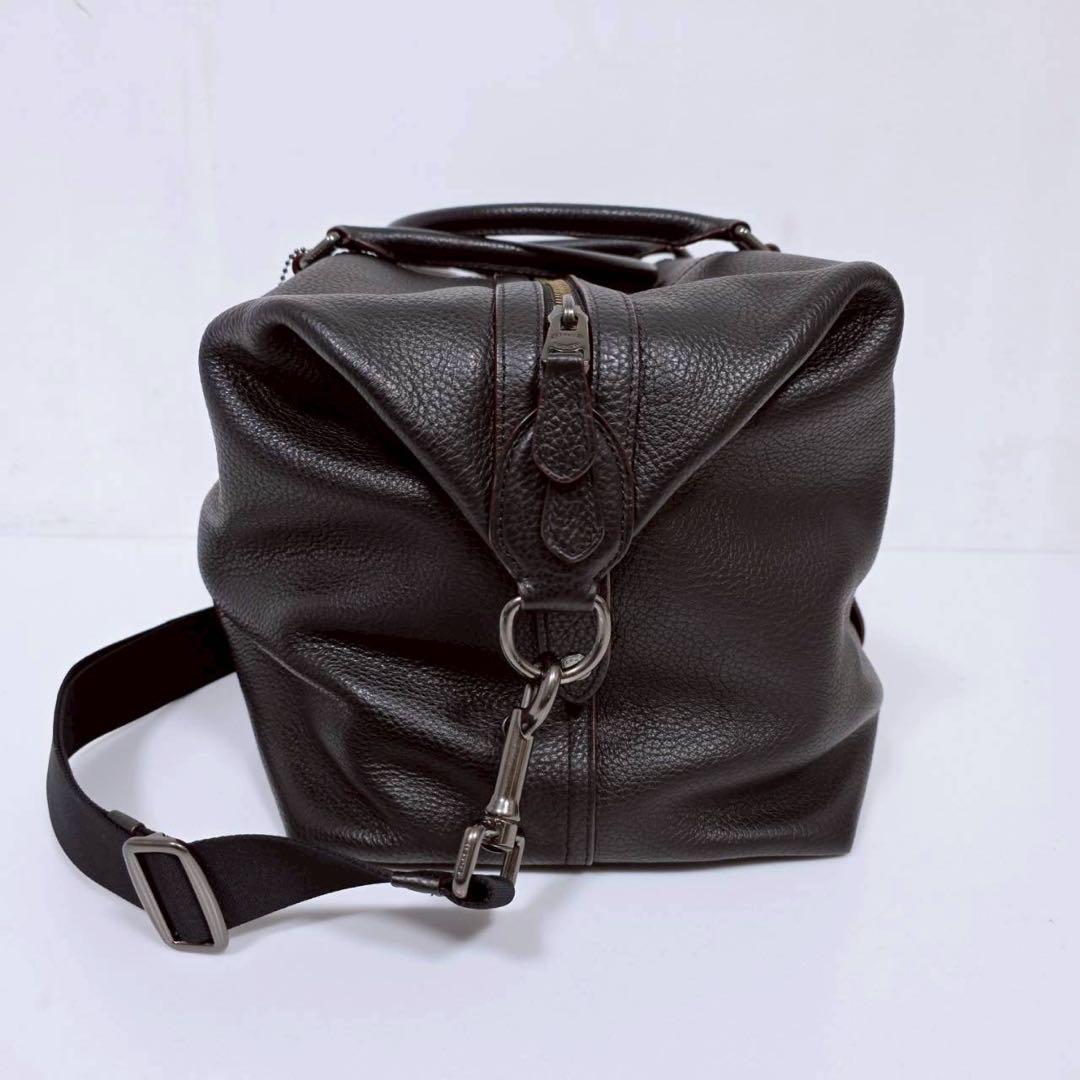 COACH コーチ F75715 レザー 2WAY ボストンバッグ ブラック系