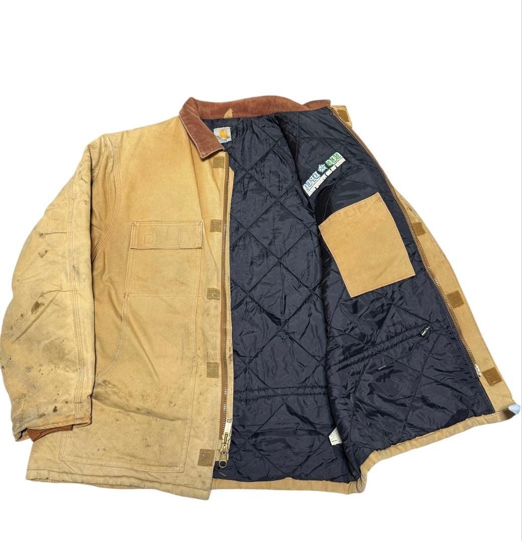 90s 企業ロゴ 襤褸 Carhartt トラディショナルジャケット