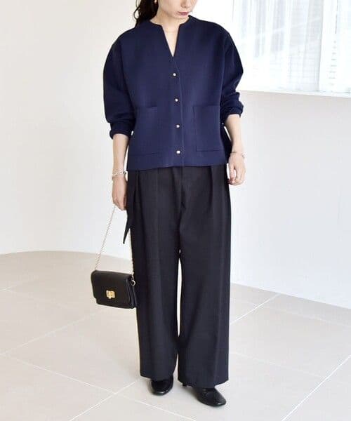 シップスSHIPS for women quaranciel:ノーカラー ニット