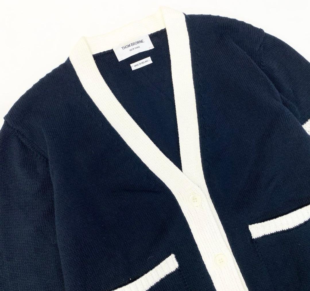えみTHOM BROWNE.ネイビー ボタン　カーディガン　トムブラウン