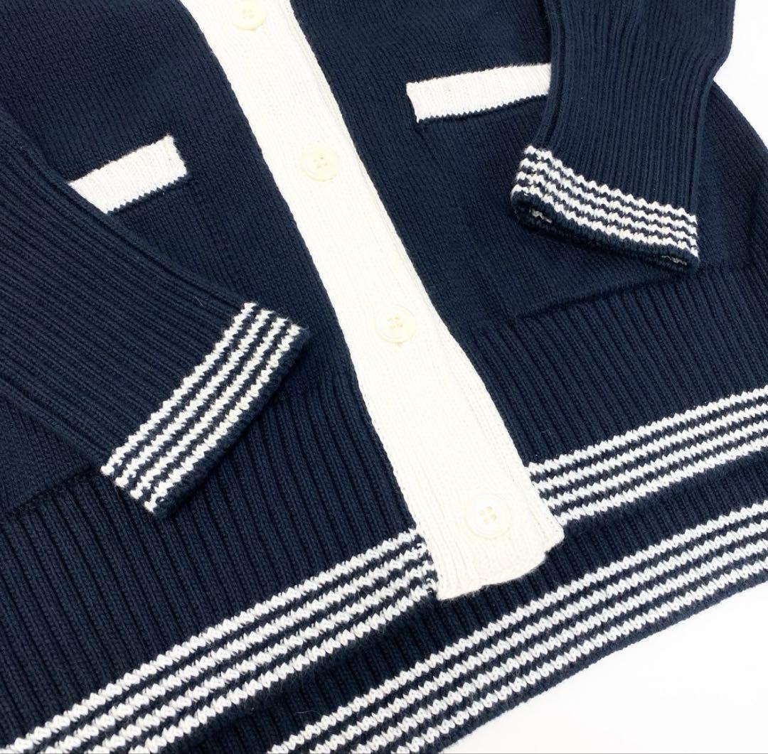 えみTHOM BROWNE.ネイビー ボタン　カーディガン　トムブラウン