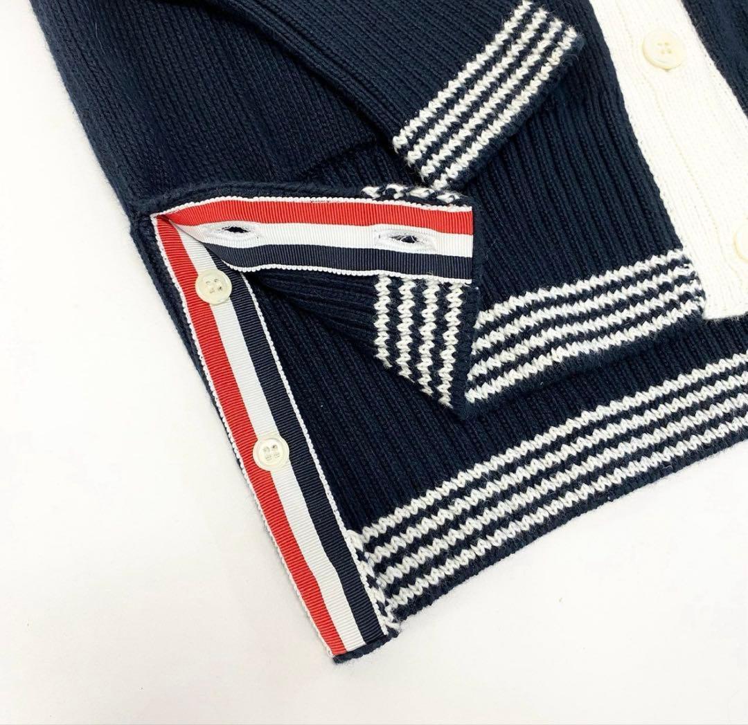 えみTHOM BROWNE.ネイビー ボタン　カーディガン　トムブラウン