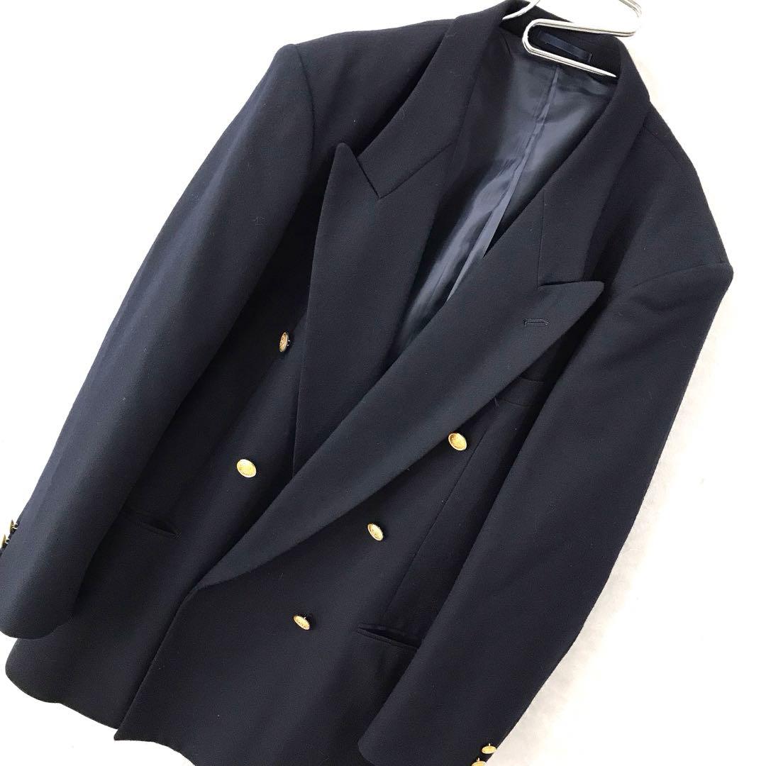 90s micolas ダブルブレスト 紺ブレザー ヴィンテージ Ｌ