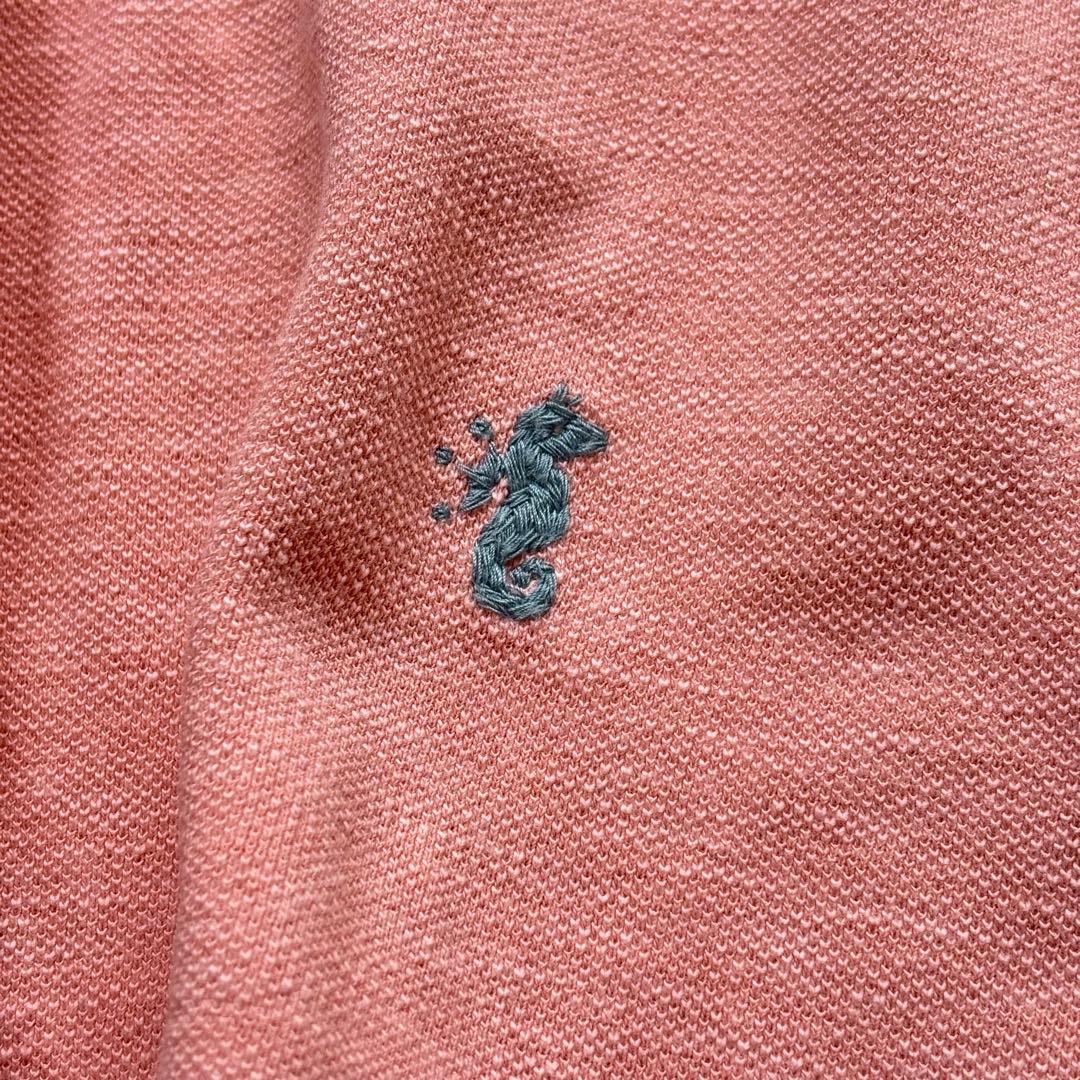 フォーティファイブアール　ノースリーブ鹿の子ポロシャツ　【F】　ピンク　ロゴ刺繍