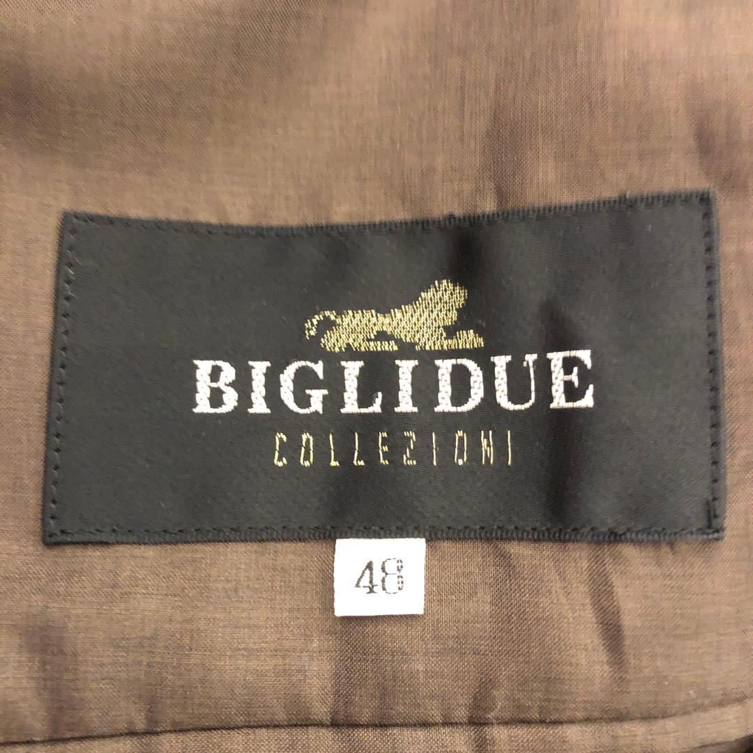 BIGLIDUE ビリドゥーエ　ジャケット＆ベストグレージュストライプ48美品