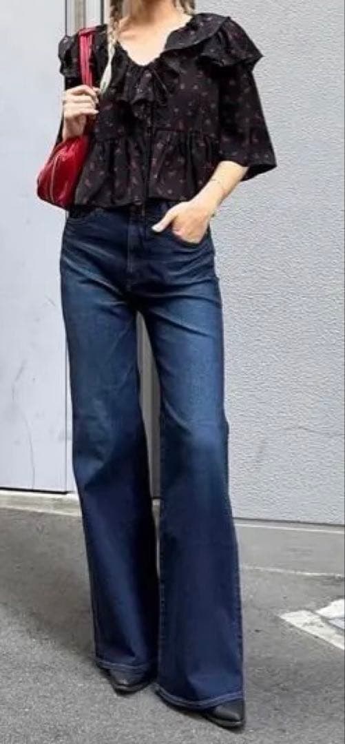moussy ADVANCED LONG LEG フレア ダークブルー26