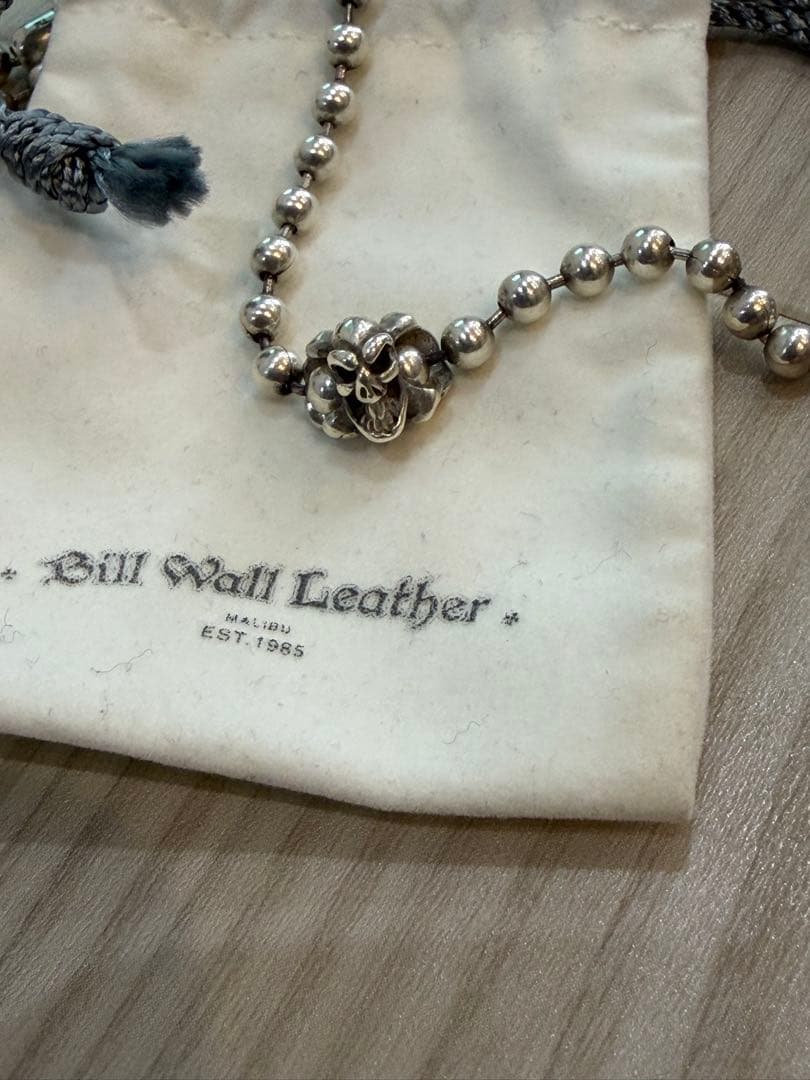 Bill Wall Leather シルバー ネックレス ボールチェーン　スカル