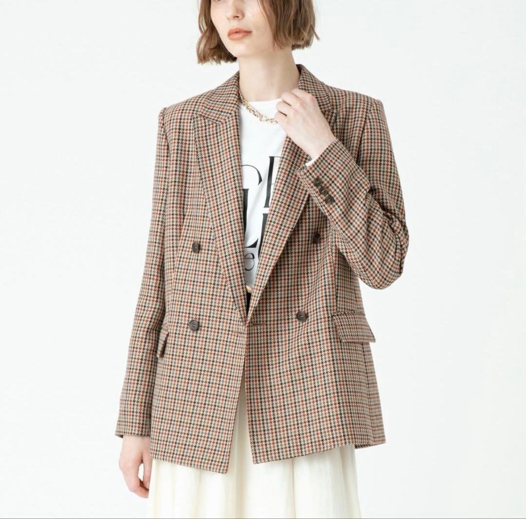 【未使用】完売品✨️アルアバイル リオペルカラーチェックダブルジャケット