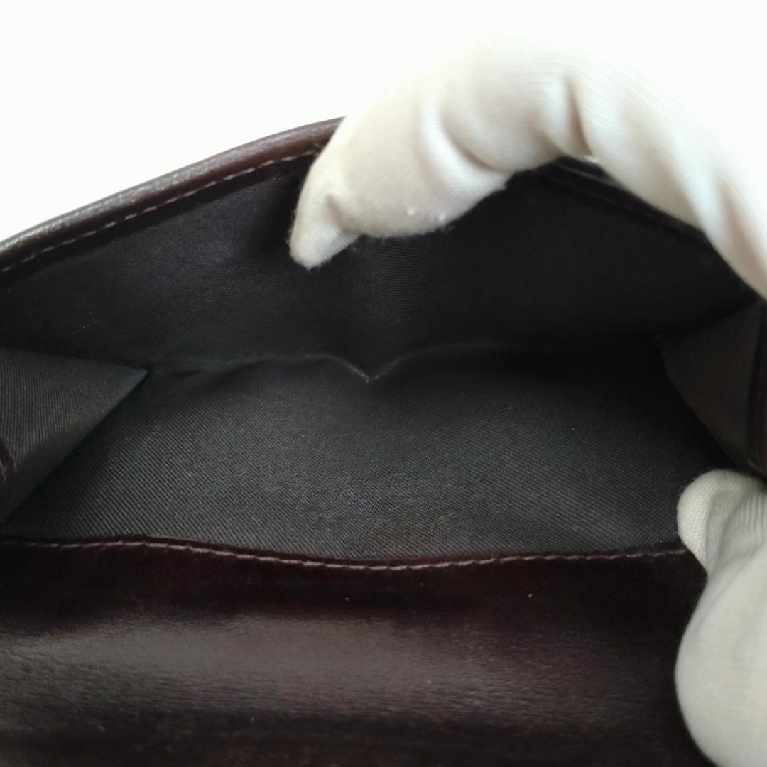美品✨フェンディ 二つ折財布 ズッカ キャンパス レザー ブラウン