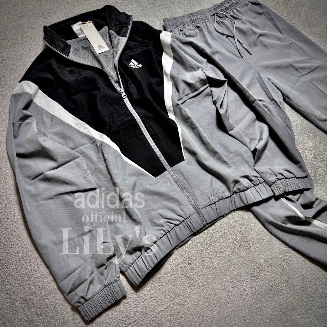 【２ＸＬサイズ】adidas上下セットアップ　グレー　　ウーブン　ウインド