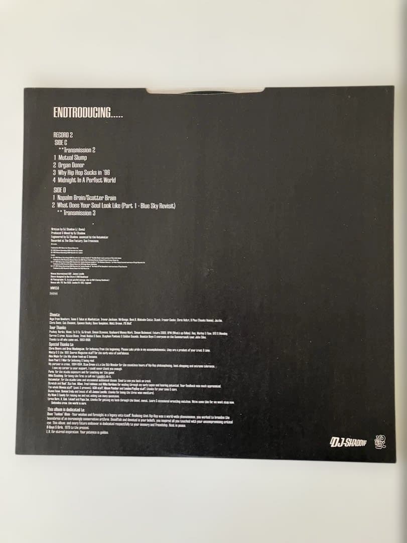 【オリジナルUK盤】DJ Shadow/Endtroducing... 見開き