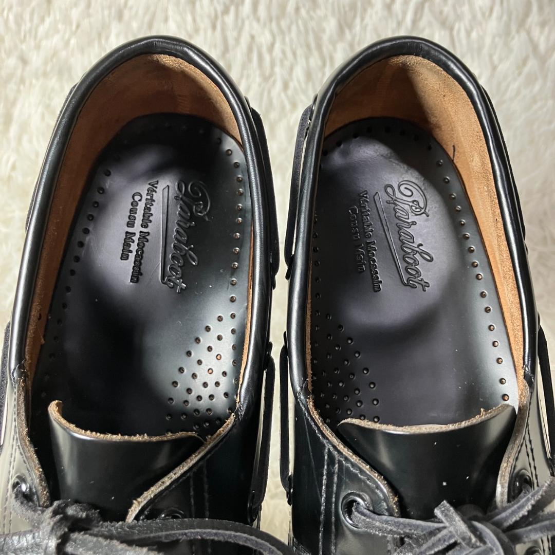 美品 Paraboot パラブーツ バース デッキシューズ ブラック 25㎝