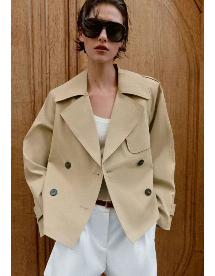 【最安値】ZARA ショートトレンチコート ショルダーパッド付き XS 完売品