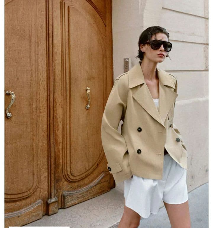 【最安値】ZARA ショートトレンチコート ショルダーパッド付き XS 完売品