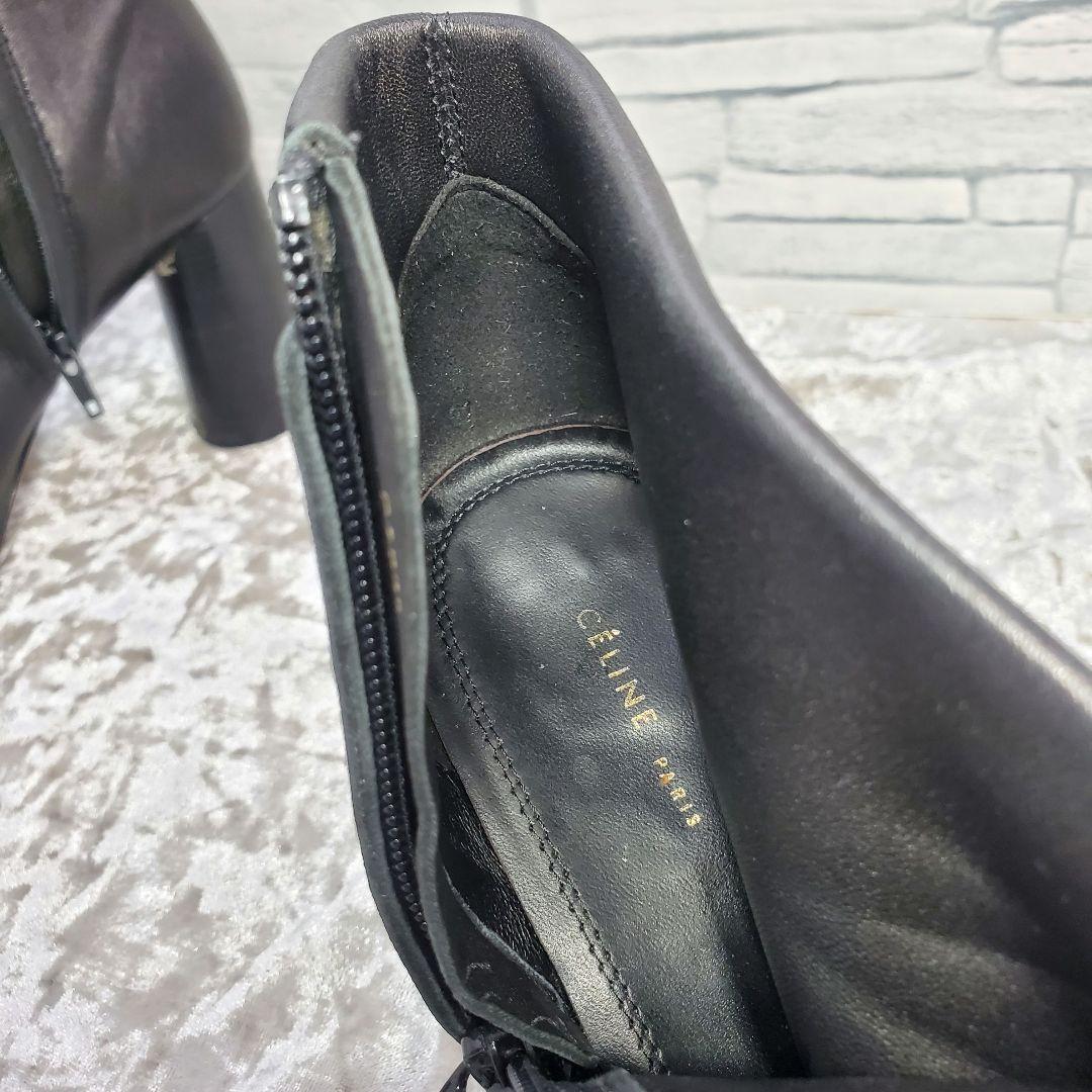 【良品】CELINE 25cm ショートブーツ フィービー期 黒 レザー 38