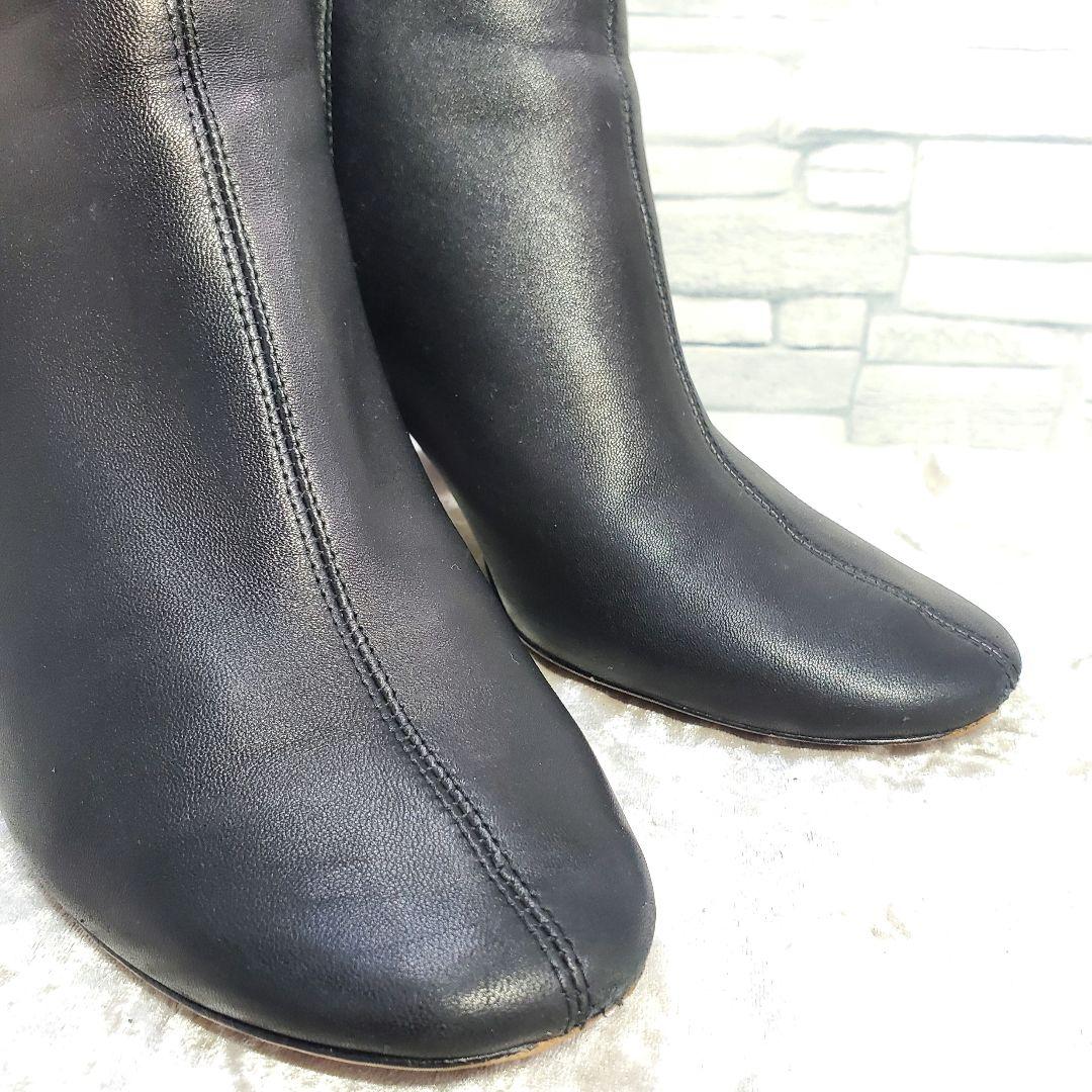 【良品】CELINE 25cm ショートブーツ フィービー期 黒 レザー 38