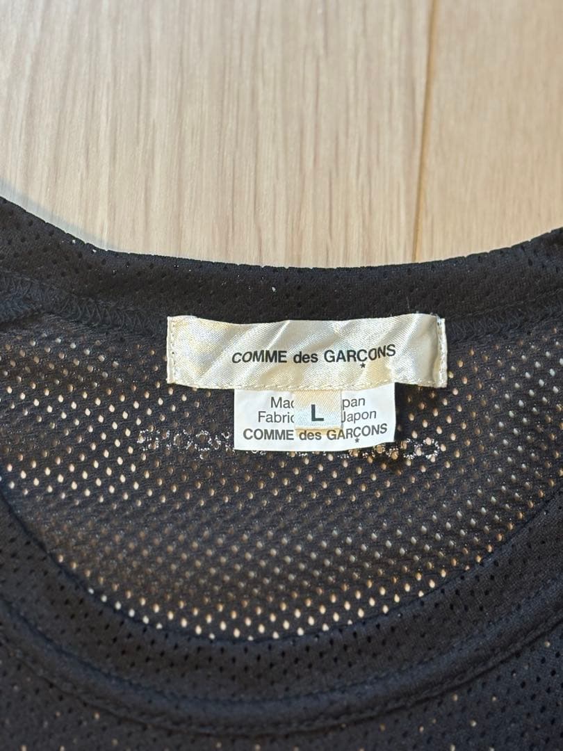 COMME des GARCONS メッシュTシャツ L ブラック　バイアス