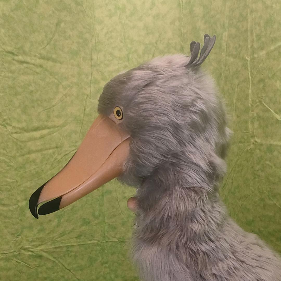 ハンドメイド　等身大ぬいぐるみ　ハシビロコウ　クラッタリングバージョン