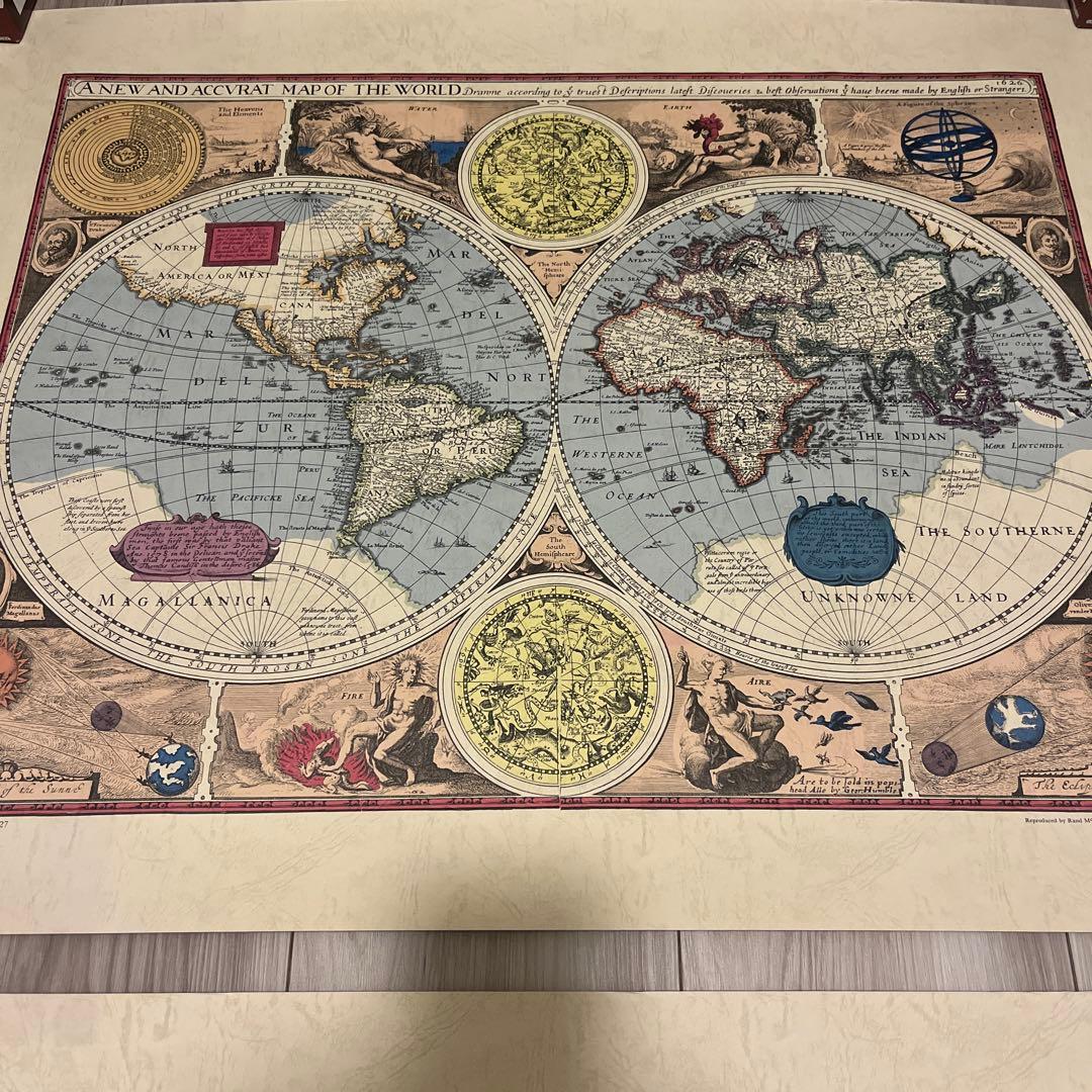 【美品】アンティーク　世界地図　Rand Mcnally 2種　古地図ポスター