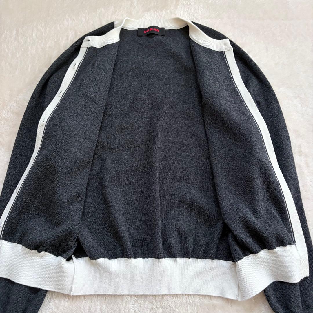 大人気✨未使用級CABaN コットンカシミヤ バイカラークルーネックカーディガン