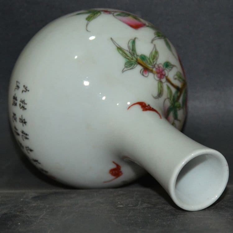 景徳鎮 磁器 九桃小天球 花瓶 装飾品 現代工芸品 美術品 置物