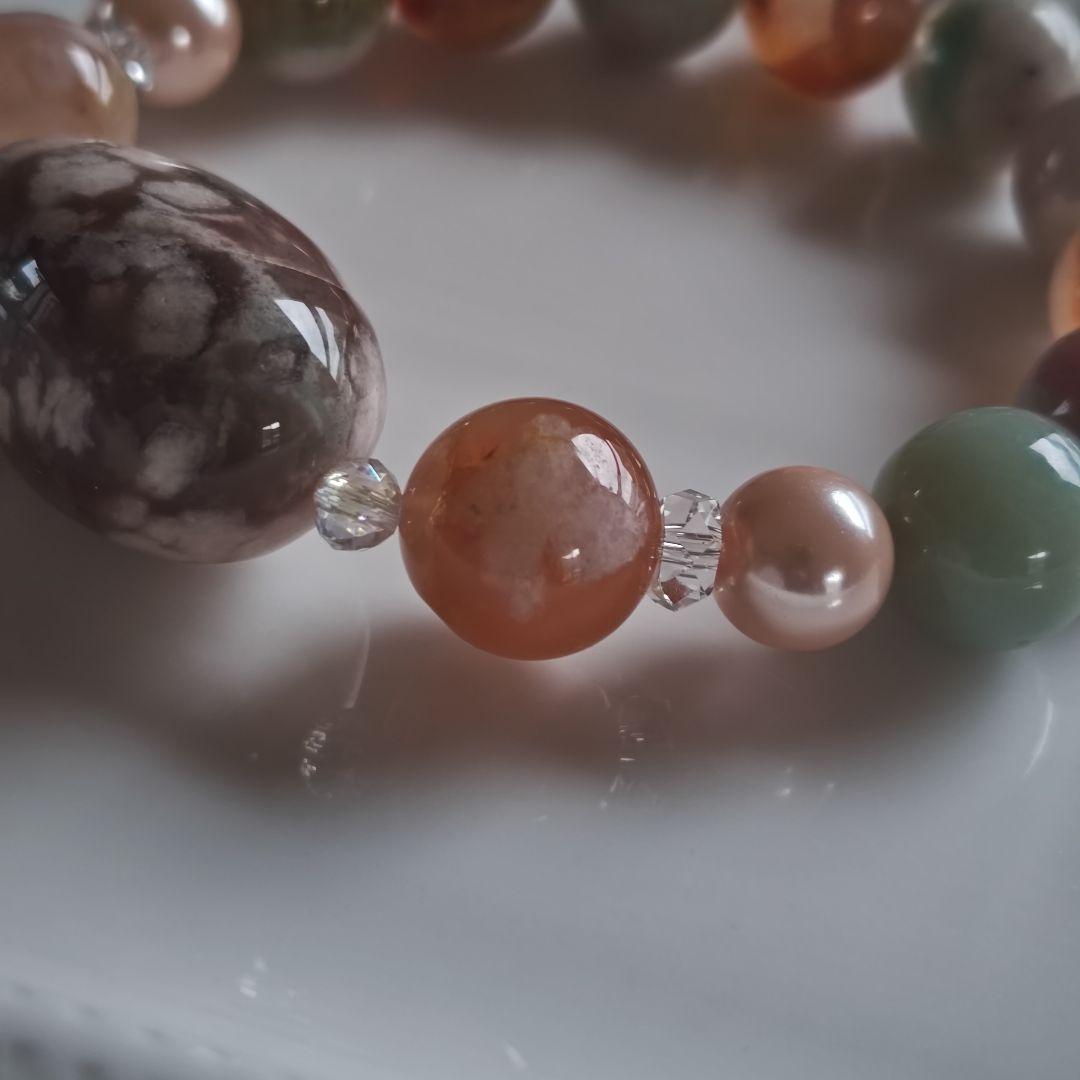 専用です♡新作♡グレー桜瑪瑙どんころ、桜瑪瑙、貝パール