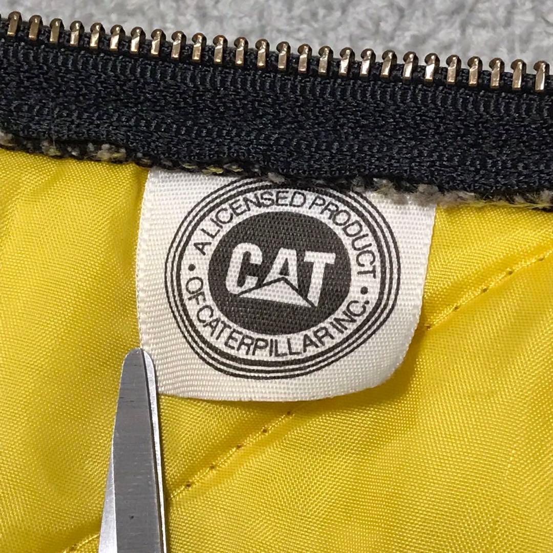 90s CAT キャタピラー　ビンテージダックベスト　ロゴ　USA製 フェード