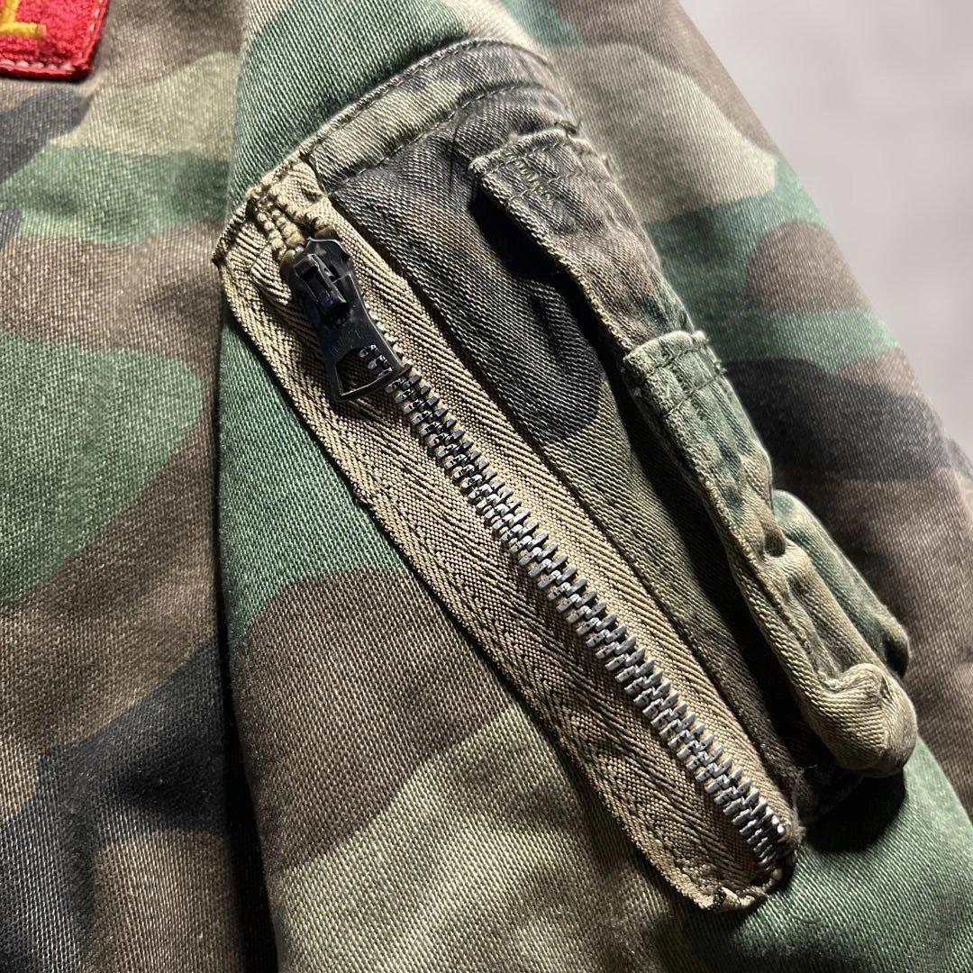 80s 希少 alpha ma-1 カモフラ キャンバス ma-1 M 送料無料