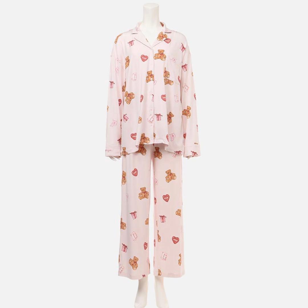 【gelato pique】フェイバリット総柄シャツロングパンツパジャマセット