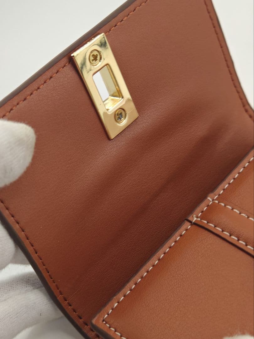 CELINE 三つ折り財布 ブラウン トリオンフ金具　美品